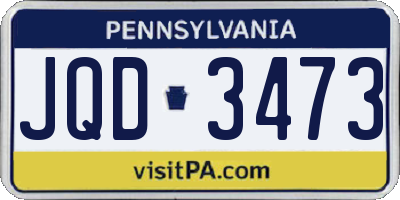 PA license plate JQD3473