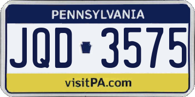 PA license plate JQD3575