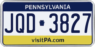 PA license plate JQD3827