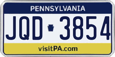 PA license plate JQD3854