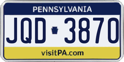 PA license plate JQD3870