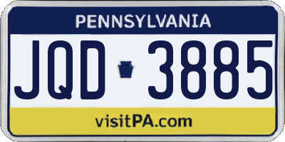 PA license plate JQD3885