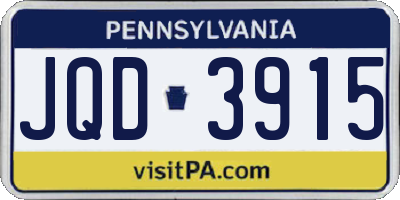 PA license plate JQD3915