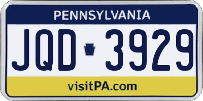 PA license plate JQD3929
