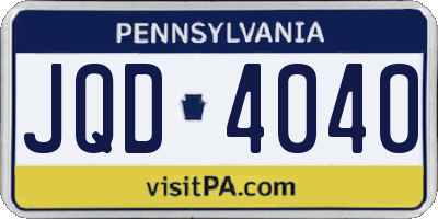 PA license plate JQD4040