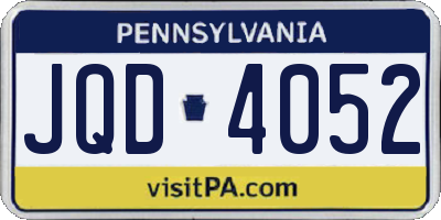 PA license plate JQD4052
