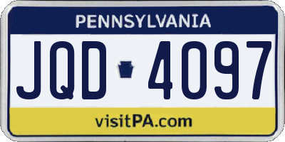 PA license plate JQD4097
