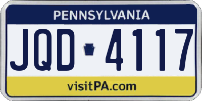 PA license plate JQD4117