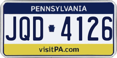 PA license plate JQD4126