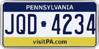PA license plate JQD4234