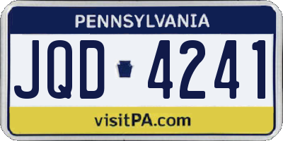 PA license plate JQD4241