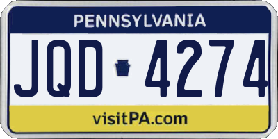 PA license plate JQD4274