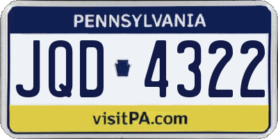 PA license plate JQD4322