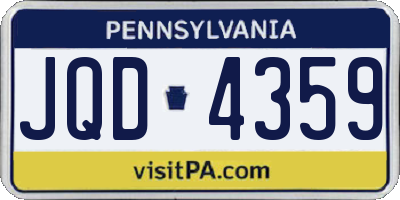 PA license plate JQD4359