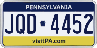 PA license plate JQD4452