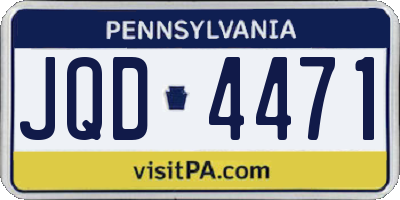 PA license plate JQD4471