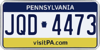 PA license plate JQD4473