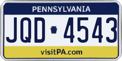 PA license plate JQD4543