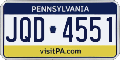 PA license plate JQD4551