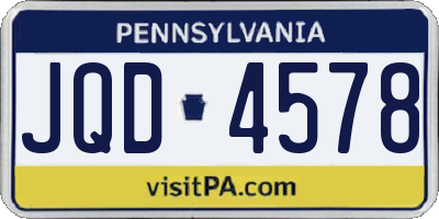 PA license plate JQD4578