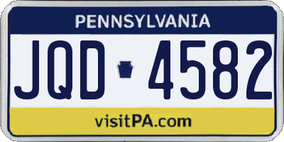 PA license plate JQD4582