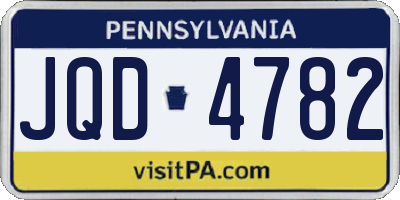 PA license plate JQD4782