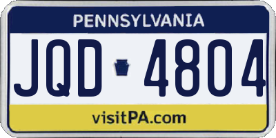 PA license plate JQD4804