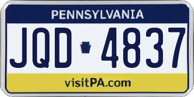 PA license plate JQD4837
