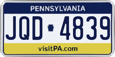 PA license plate JQD4839