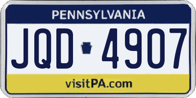 PA license plate JQD4907