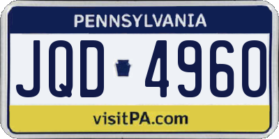 PA license plate JQD4960