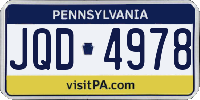 PA license plate JQD4978