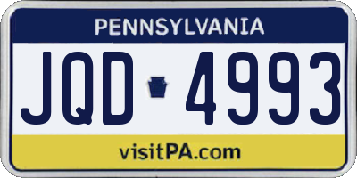 PA license plate JQD4993