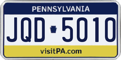 PA license plate JQD5010