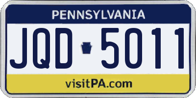 PA license plate JQD5011
