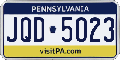 PA license plate JQD5023