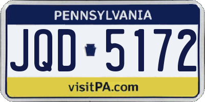 PA license plate JQD5172