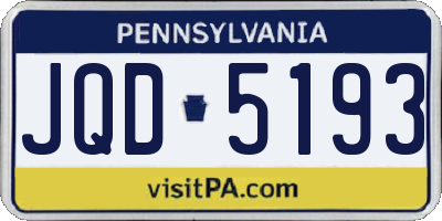 PA license plate JQD5193