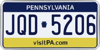 PA license plate JQD5206