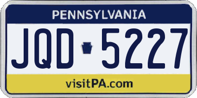 PA license plate JQD5227