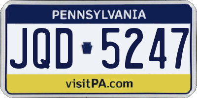 PA license plate JQD5247