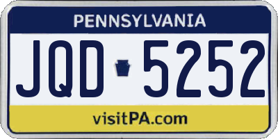 PA license plate JQD5252