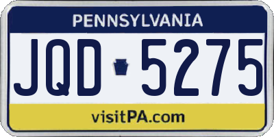 PA license plate JQD5275
