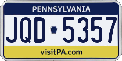 PA license plate JQD5357