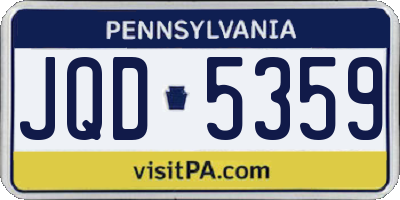 PA license plate JQD5359