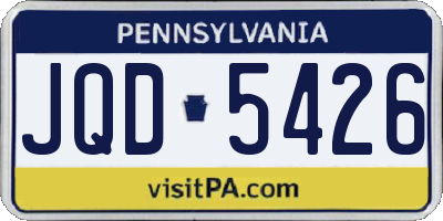 PA license plate JQD5426