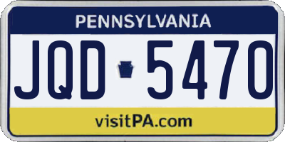 PA license plate JQD5470