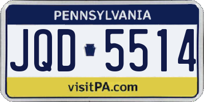 PA license plate JQD5514
