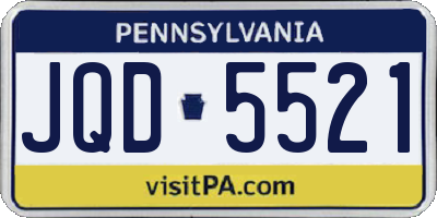 PA license plate JQD5521