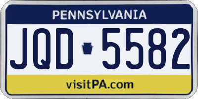 PA license plate JQD5582